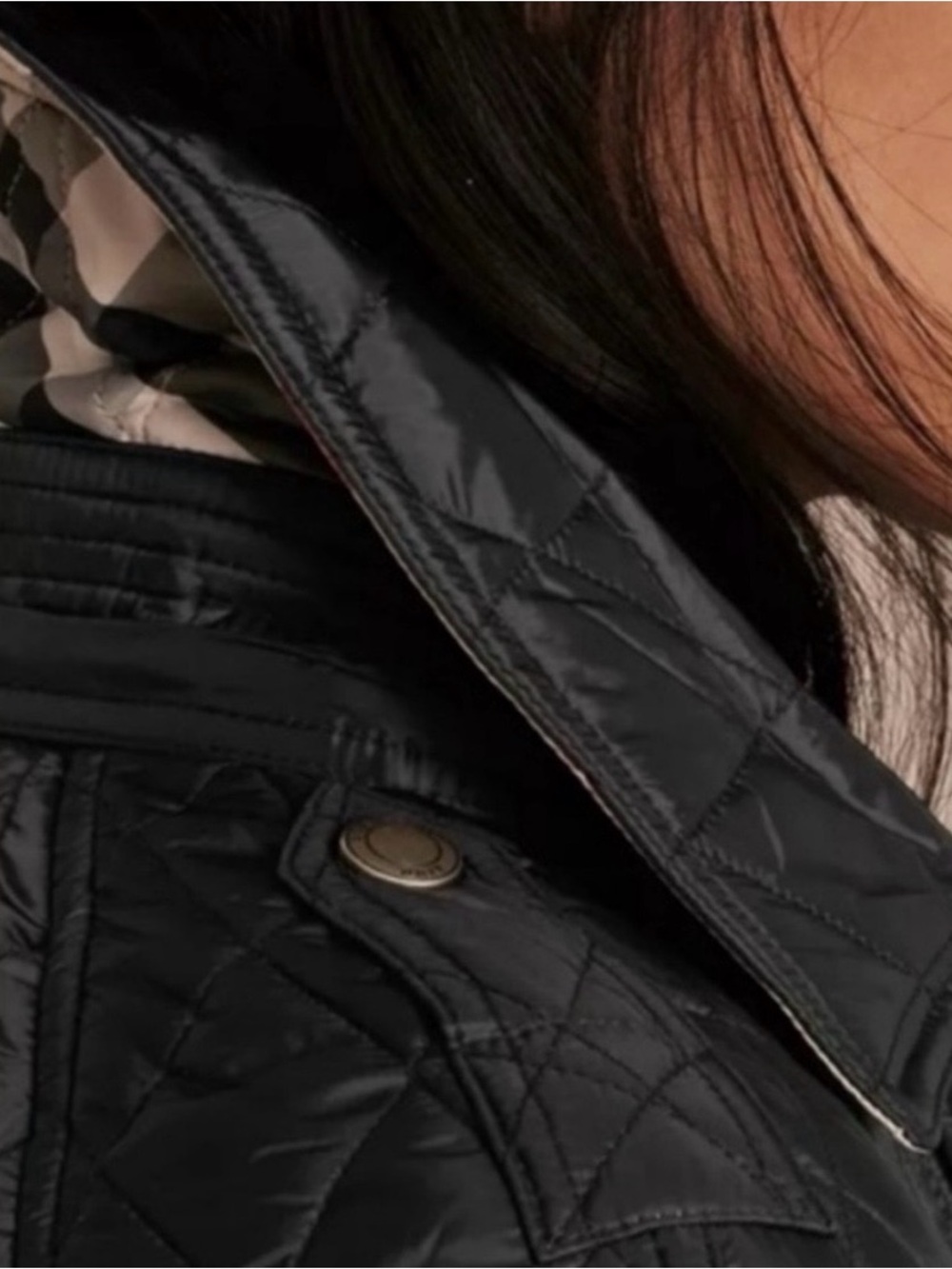 BURBERRY Finsbridge Black Belted Quilted Jacket W Detachable Hood Size L - Picture 6 of 10